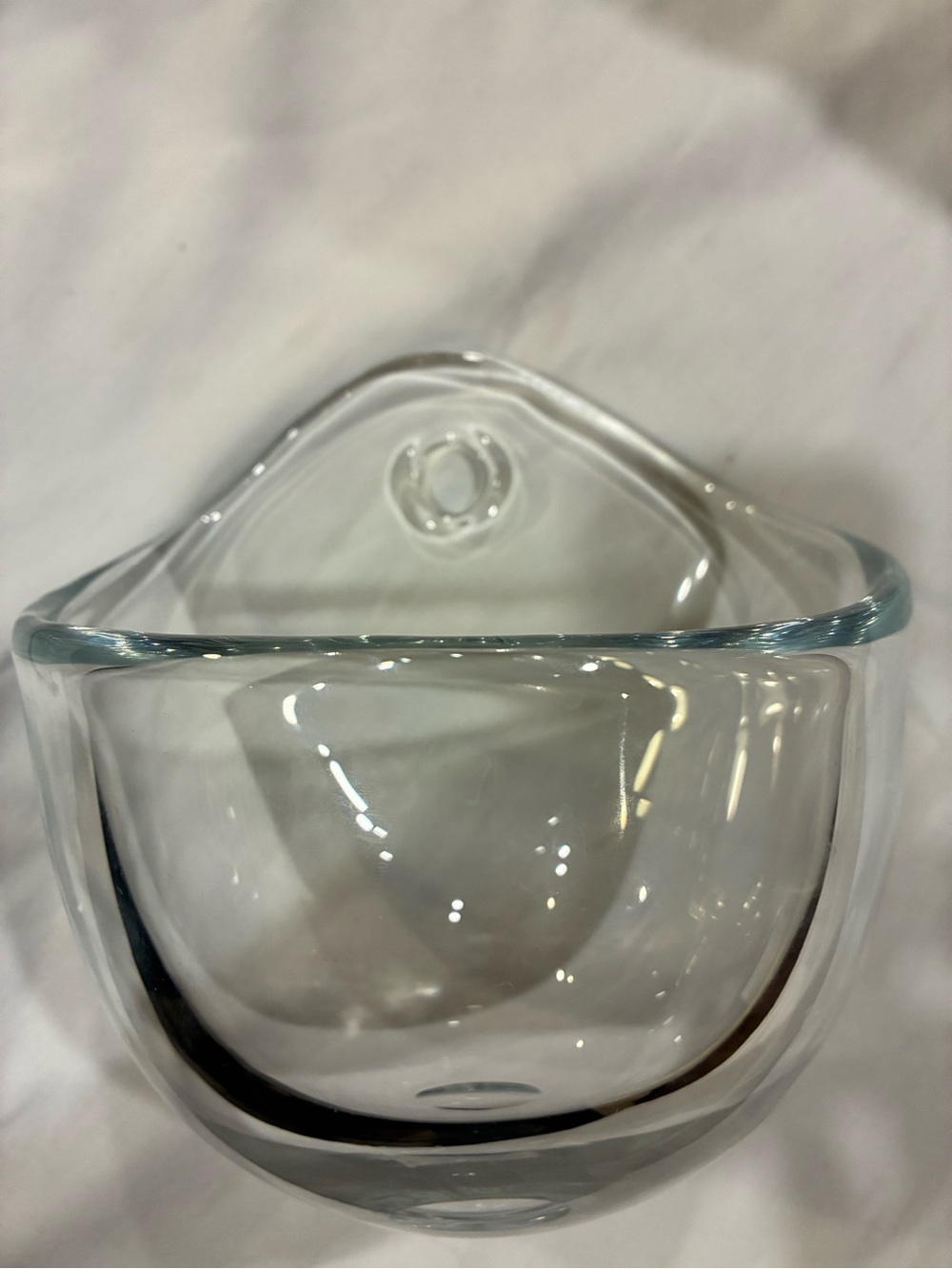 Glass Wall-Mount Planter Hanging Vessel Blown Glass Bulbous And Perfect Pocket